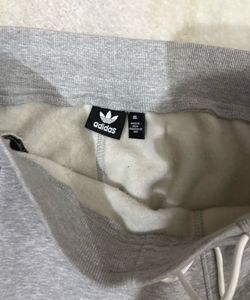 Adidas Grey 3 Stripes Straight Fit Sweatpants