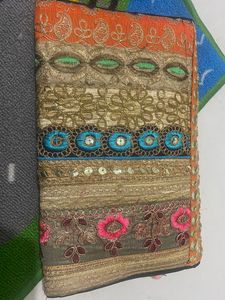 Embroidered Clutch, Medium Size.