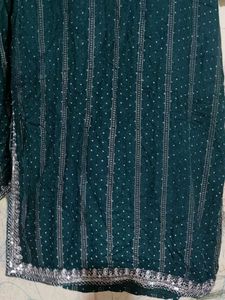 Green Embroidered Kurta Set