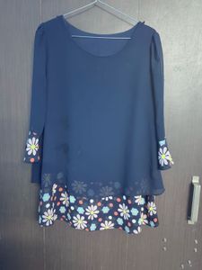 Floral Navy Blue Top