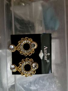 Ambar Gold & Crystal Earrings