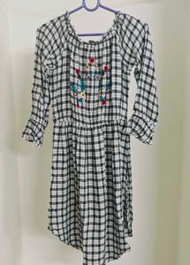 Striped Black & White Long Top
