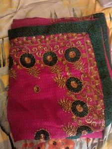 Old Pink Embroidered Saree
