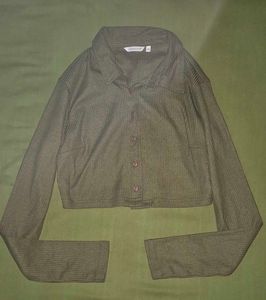 Combo of (Olive) Crop Shirt &amp; Plaid trouser