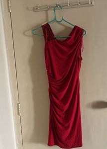 Red One-Shoulder Party Dress