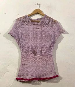 Pink Net Top