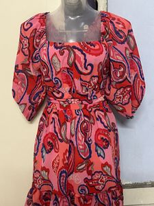 Tokyo Talkies Branded Paisley Print Dress