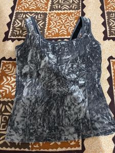 Gray Velvet Tank Top