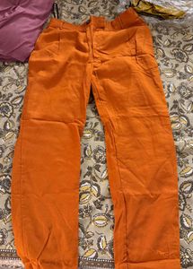 Only Orange Casual Pants