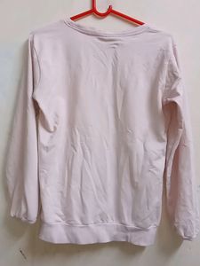 Baby Pink Printed Full sleeves Sweatshirt