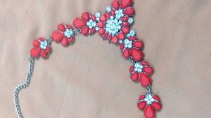 Coral Floral Statement Necklace