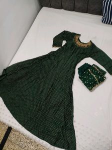 Dark Green Anarkali Gown