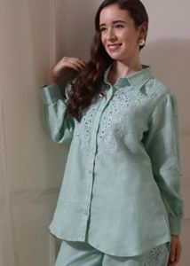 Pour Elle Imported Elegant Embroidered Shirt Top