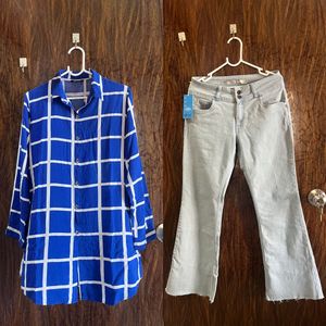 Combo 34 Bust Shirt 28 Waist Bootcut Jeans Women’s