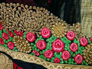 🥀🖤✨Heavy Black Embroidery Net Saree✨🖤🥀