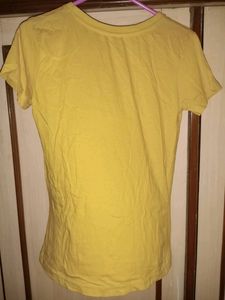 FESTER Women's Yellow Printed Round Neck Pure Cotton T-shirt