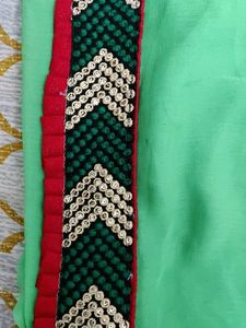 Mint Green Embellished Saree