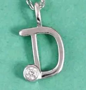 925 Silver &#34;D&#34; Alphabet Pendant