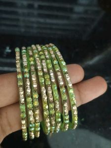 Green &amp; Gold Bangle Set
