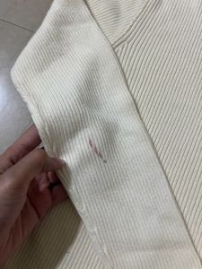 White Full Sleeves Top For Winter
