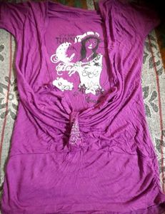 Purple Graphic Print Top