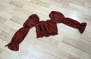 Rust Floral Regular Crop Top.