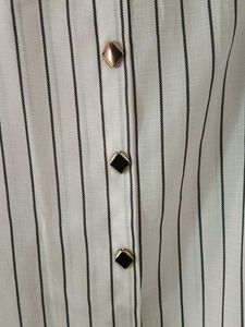 Striped Button Detail Top