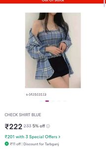 Blue Plaid Top &amp; Shirt Set