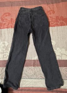 Ripped Black Wide Leg Jeans