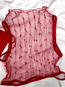 Red Tube Top &amp; Lace Overlay Set