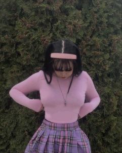 Purple Plaid Korean Skirt