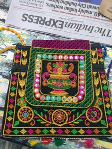 Embroidered Mirror Work Shoulder Bag