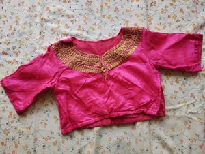 Pink Blouse For Festive Wears