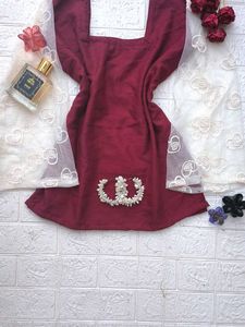 Corset Back Net Sleeves Kurti 🎀