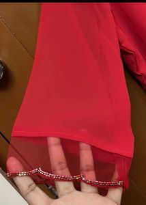 Elegant Red Kurta Set - XL Size