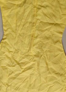 Yellow Embroidered sleeveless kashmiri work kurta