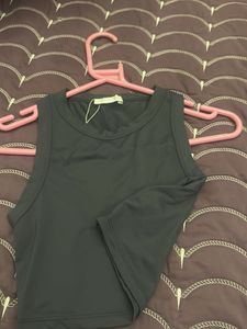 ZARA Seamless Grey Crop Tank Top - Size S