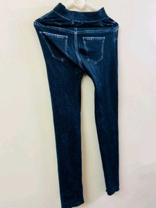 Dark Wash Denim Look Leggings