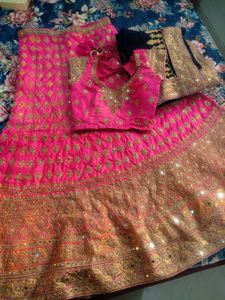 Pink Embellished Lehenga Set
