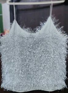 Silver Fringe Cami