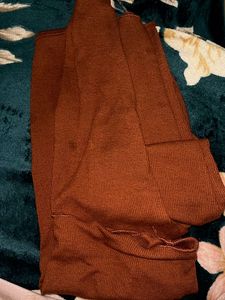 Brown Long Sleeve Crop Top