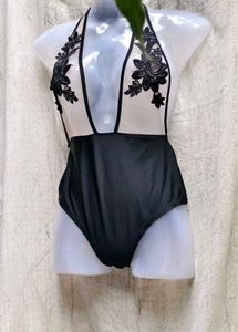 Black Floral BODYSUIT