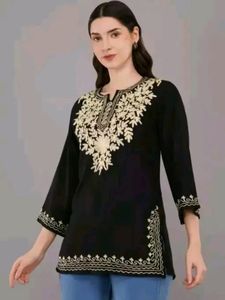 Cute Embroidery Short Kurtis