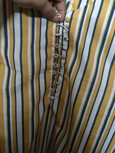 Striped Mandarin Collar Blouse