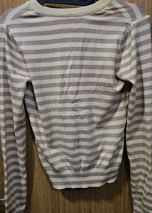 Striped Cardigan Sweater
