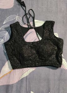 Black Sequin Blouse