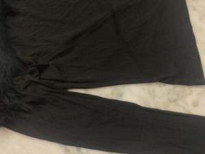Black Feather Trim Top