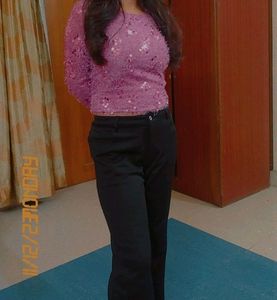 New Casual Regular Sleeves Print Light Purple Top