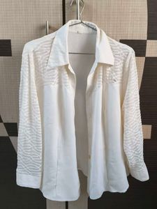 Beautiful White Net Shirt Top