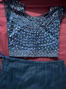 Teal Embellished Lehenga Choli